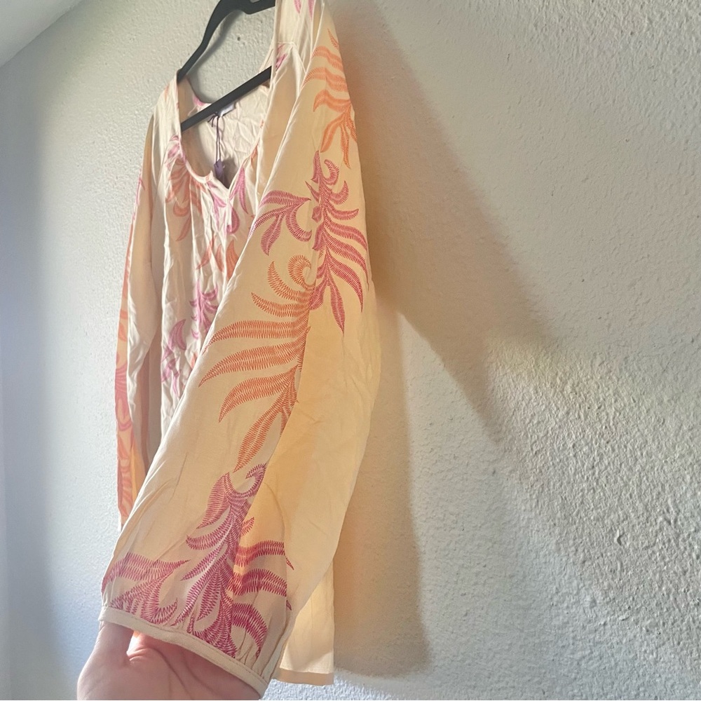 Lascana Relaxed Boho Print Blouse Women’s 12 Viscose Long Sleeve Beach Summer - Picture 7 of 14